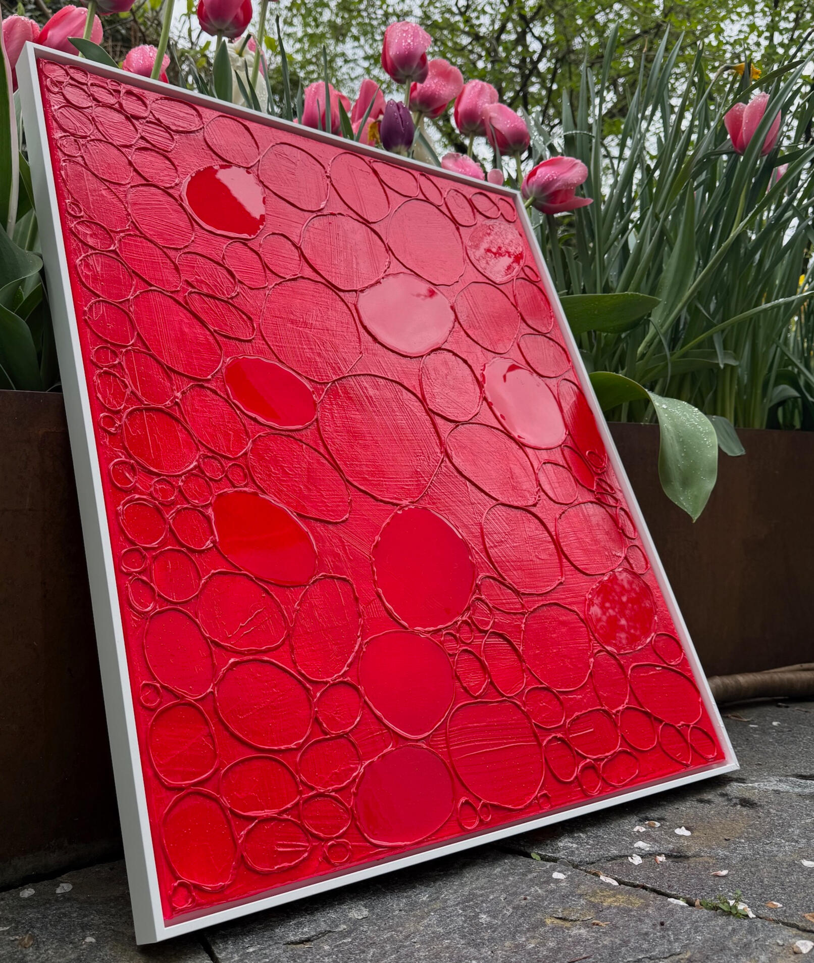 crimson rhythm 60x70cm